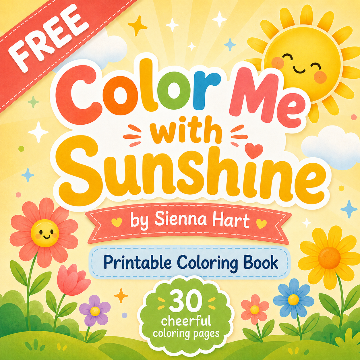 Color Me with Sunshine free family access printable coloring book by Sienna Hart